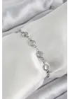 Pirinç Gümüş Renk Zirkon Taşlı Bileklik