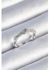  Gümüş Zirkon Taşlı Düğüm Model Çelik Yüzük