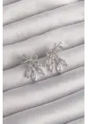  Gümüş Zirkon Taşlı Fiyonk Küpe