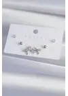 Gümüş Zirkon Taşlı Fiyonk Model Küpe Seti