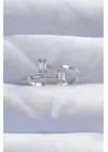  Gümüş Zirkon Taşlı Geometrik Ayarlanabilir Yüzük