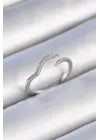 Gümüş Zirkon Taşlı Çelik Yüzük