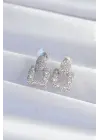  Gümüş Zirkon Taşlı Kare Form Küpe