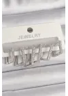  Gümüş Zirkon Taşlı Kare Model Çelik Küpe Seti