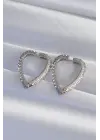  Gümüş Zirkon Taşlı Motifli Kalp Küpe