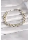 Pirinç Gümüş Renk Zirkon Taşlı VIP Seri Kadın Bileklik