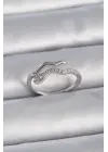  Gümüş Zirkon Taşlı Yılan Ayarlanabilir Model Çelik Yüzük