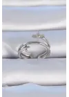  Gümüş Zirkon Taşlı Yıldız Model Çelik Yüzük