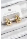 Çelik Halka Model Gold Renk Kadın Küpe