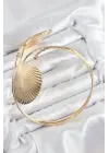 Pirinç İstiridye Model Gold Renk Kadın Pazu Bileklik