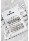 Pirinç Karışık Halka Model Gümüş Renk 6 Çift Kadın Küpe Set