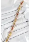 Pirinç Karışık Zirkon Taşlı Baget Model Gold Renk VIP Seri Kadın Bileklik