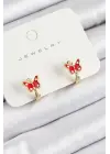 Pirinç Kelebek Model Gold Renk Çocuk Küpe