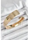 Pirinç Manşet Model Gold Renk Kadın Pazu Bileklik