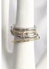 Pirinç Mix Renk 4Lü Model Kadın Yüzük
