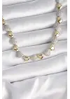 Pirinç Mix  Zirkon Taşlı Kalp Model VIP Exclusive Seri  Çelik Kolye