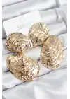 Pirinç Sallantılı Deniz Kabuğu Model Gold Renk Kadın Küpe