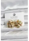 Pirinç Sarmal Gold Renk Kadın Küpe