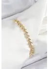 Pirinç Sıralı Ok Model Zirkon Taşlı Gold Renk VİP Seri Kadın Bileklik