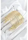 Pirinç Tel Sarma Model Gold Renk Kadın Bileklilk