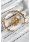 Pirinç Topcuk Model Gold Renk Bileklik Yüzük Set