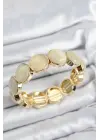 Pirinç Vintage Model Gold Renk Lastikli Kadın Bileklik