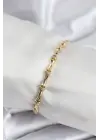 Çelik VIP Seri Gold Renk Kemik Model Kadın Bileklik