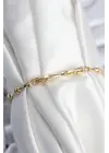 Çelik VIP Seri Gold Renk Kemik Model Kadın Bileklik