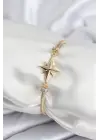 Pirinç VIP Seri Gold Renk Kutup Yıldızı Model Kadın Bileklik