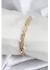 Pirinç VIP Seri Gold Renk Parçalı Model Kadın Bileklik