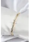 Pirinç VIP Seri Gold Renk Parçalı Model Zirkon Taşlı Kadın Bileklik