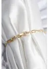 Pirinç VIP Seri Gold Renk Sıralı Damla Model Kadın Bileklik