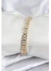 Pirinç VIP Seri Gold Renk Zirkon Taşlı Kadın Bileklik