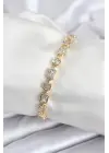 Pirinç VIP Seri Zirkon Taşlı Gold Renk Kadın Bileklik