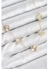 Pirinç VIP Yonca Model Gold Renk Kadın Kolye