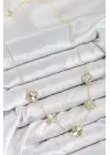 Pirinç VIP Yonca Model Gold Renk Kadın Kolye