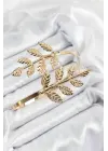 Pirinç Yaprak Model Gold Renk Kadın Pazu Bileklik
