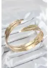 Pirinç Yaprak Model Gold Renk Kadın Pazu Bileklik