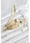 Çelik Yaprak Model Gold Renk Kadın Pazu Bileklik