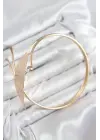 Çelik Yaprak Model Gold Renk Kadın Pazu Bileklik