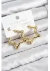 Pirinç Yıldız Model Gold Renk Kadın Küpe