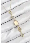 Pirinç Zincir Sarı Gold Renk Zirkon Taşlı Y Kolye