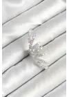 Pirinç Zirkon Taş Kaplamalı Gümüş Renk Kadın Sağ Kıkırdak Küpe