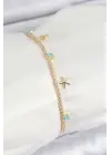 Pirinç Zirkon Taşlı Deniz Yıldızı Model Gold Renk Kadın Bilekilk