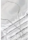 Pirinç Zirkon Taşlı Gümüş Renk Kadın Y Kolye