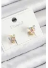 Pirinç Zirkon Taşlı Kelebek Model Gold Renk Çocuk Küpe