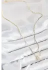 Pirinç Zirkon Taşlı Kutup Yıldızı Model Ezme Zincir Gold Renk Kadın Kolye