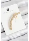 Çelik Zirkon Taşlı Model Gold Renk Sağ Kıkırdak Küpe