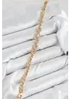 Pirinç Zirkon Taşlı Oval Model Gold Renk Kadın Bileklik