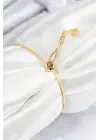 Pirinç Zirkon Taşlı Sonsuzluk Model Gold Renk Asansörlü Kadın Bileklik